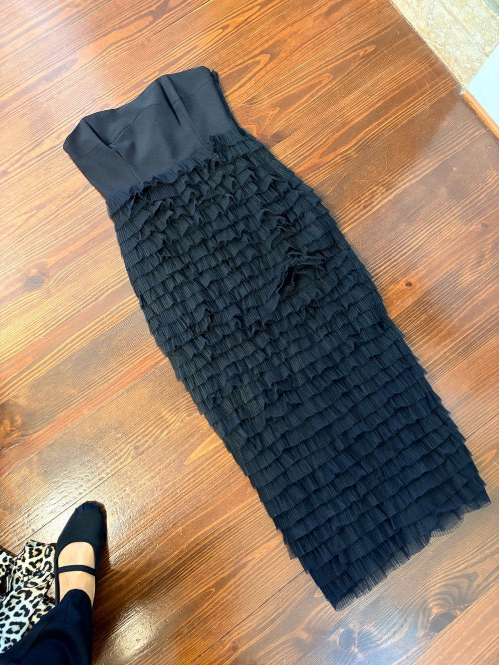 Black sleeveless Smocked Maxi dress